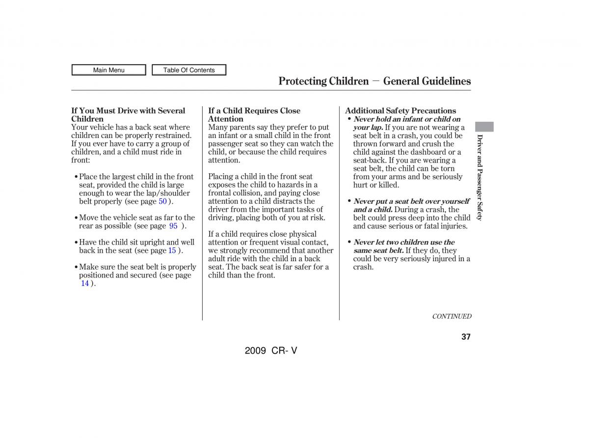 Honda CR V III 3 owners manual / page 41