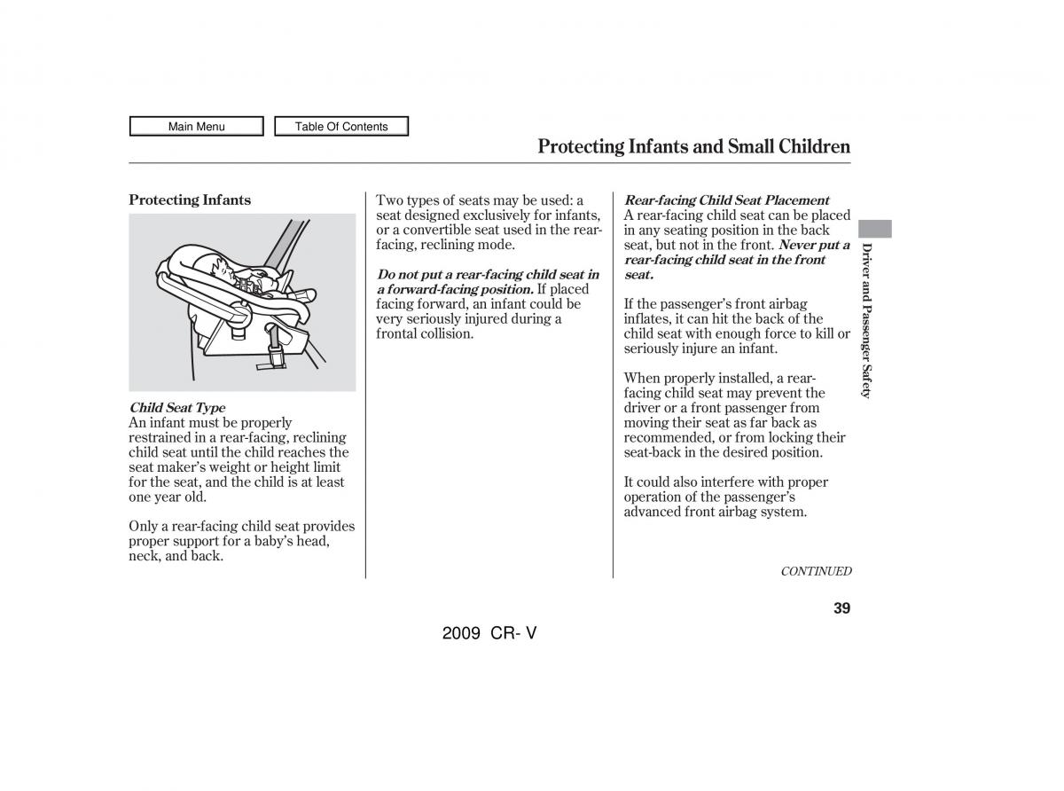 Honda CR V III 3 owners manual / page 43