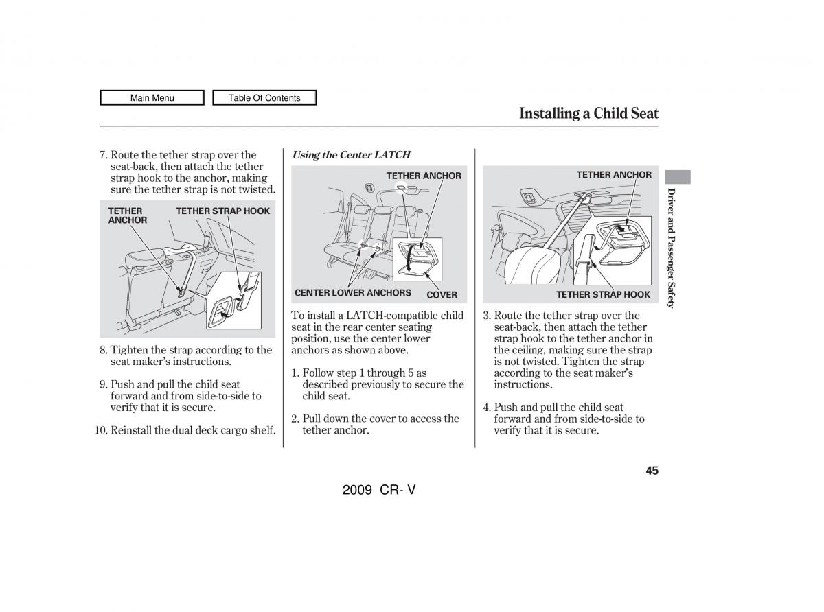 Honda CR V III 3 owners manual / page 49