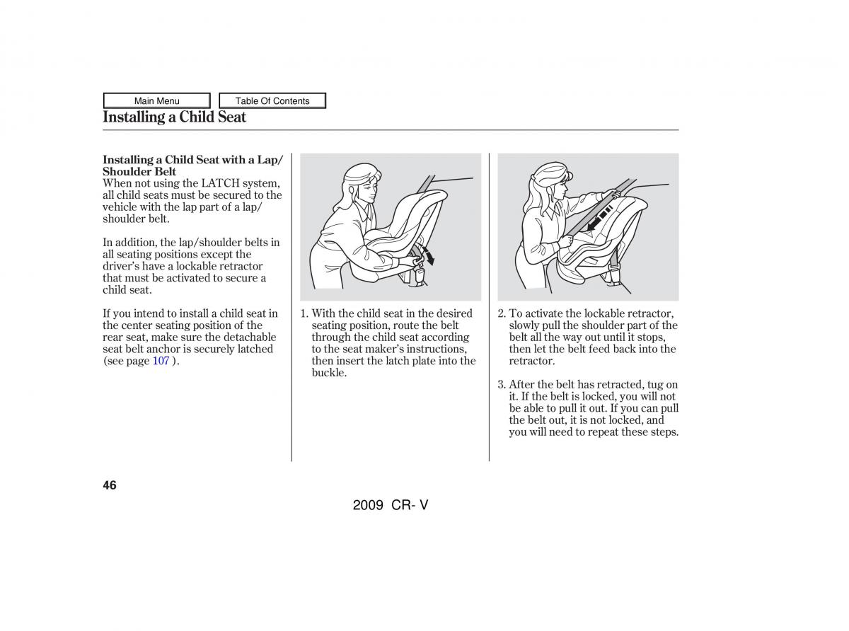 Honda CR V III 3 owners manual / page 50