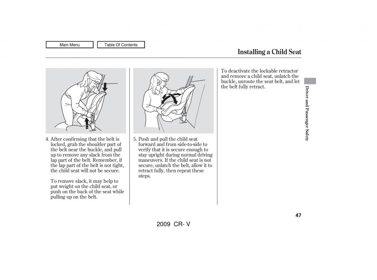 Honda CR V III 3 owners manual / page 51