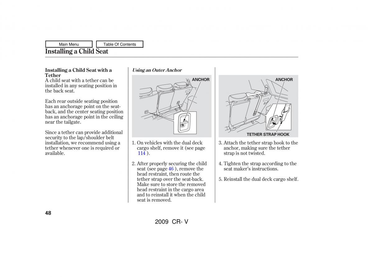 Honda CR V III 3 owners manual / page 52