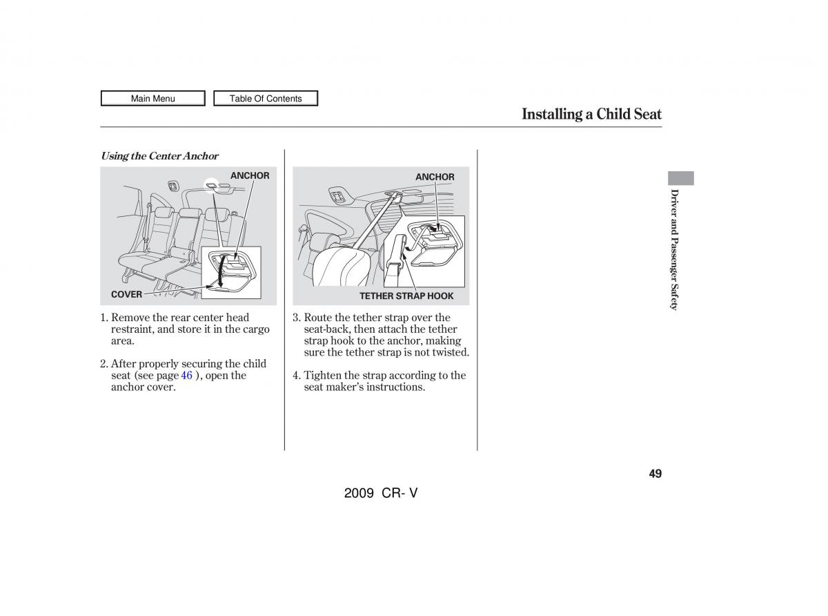 Honda CR V III 3 owners manual / page 53