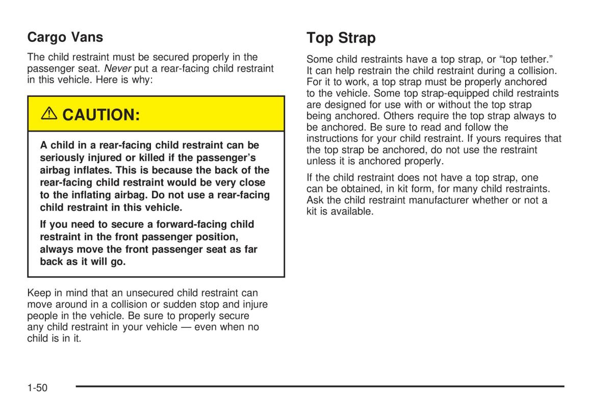 Chevrolet Astro II 2 owners manual / page 56