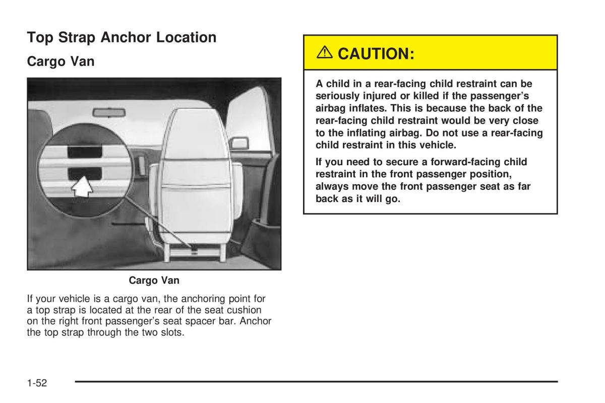 Chevrolet Astro II 2 owners manual / page 58