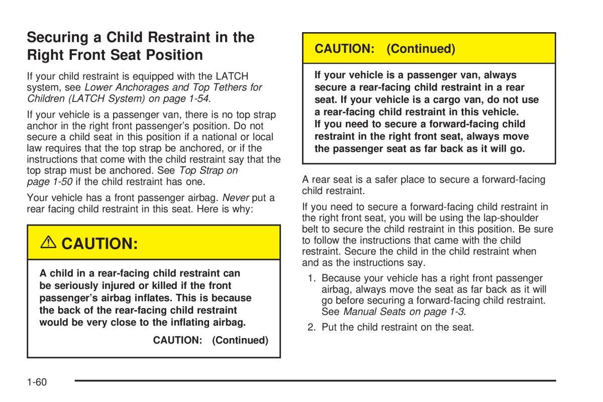 Chevrolet Astro II 2 owners manual / page 66