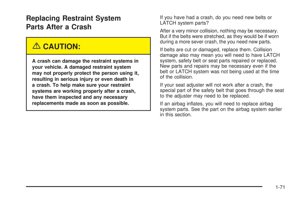 Chevrolet Astro II 2 owners manual / page 77