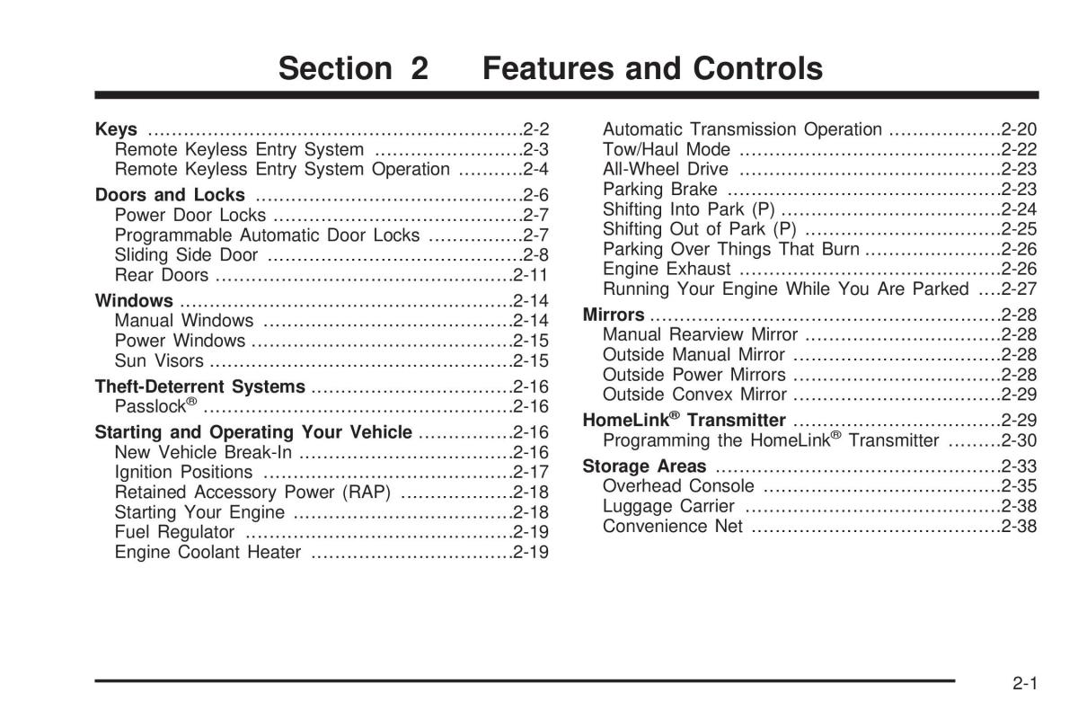 Chevrolet Astro II 2 owners manual / page 79