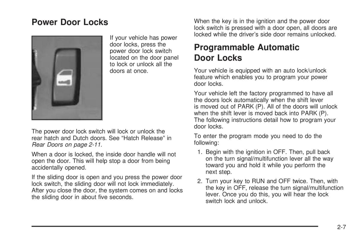 Chevrolet Astro II 2 owners manual / page 85