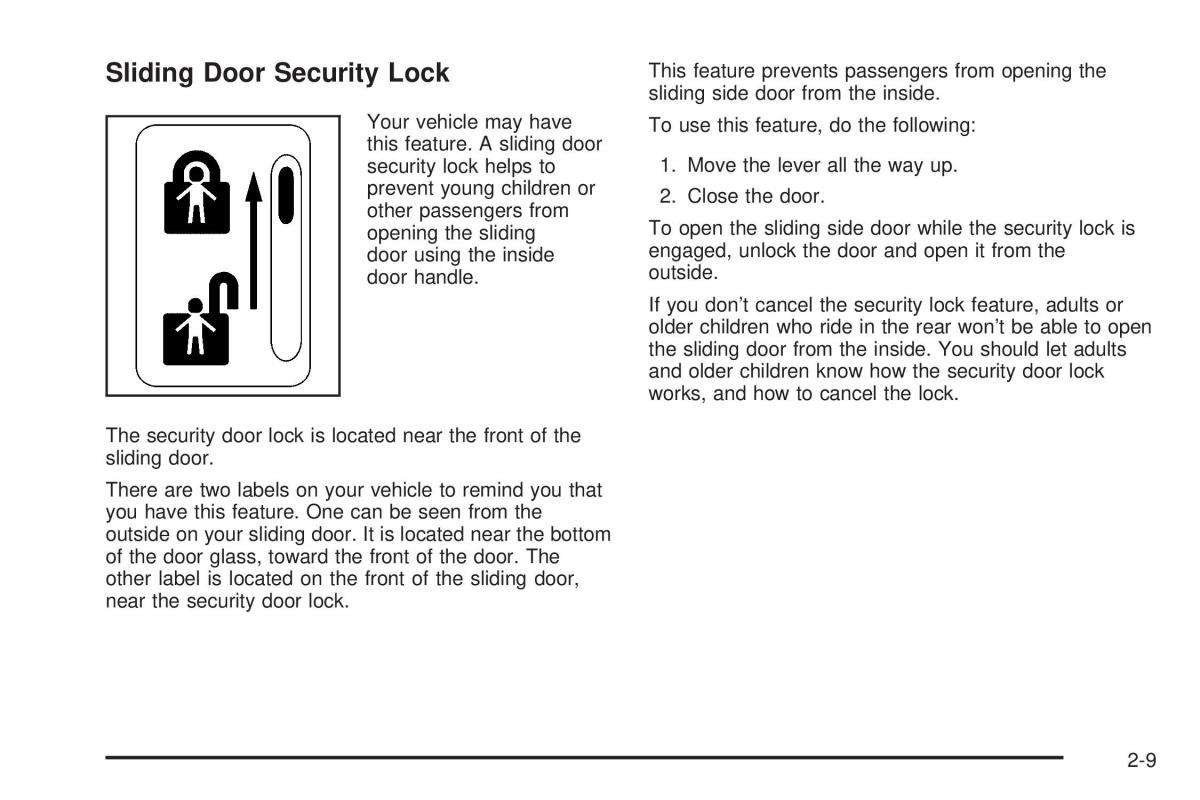 Chevrolet Astro II 2 owners manual / page 87