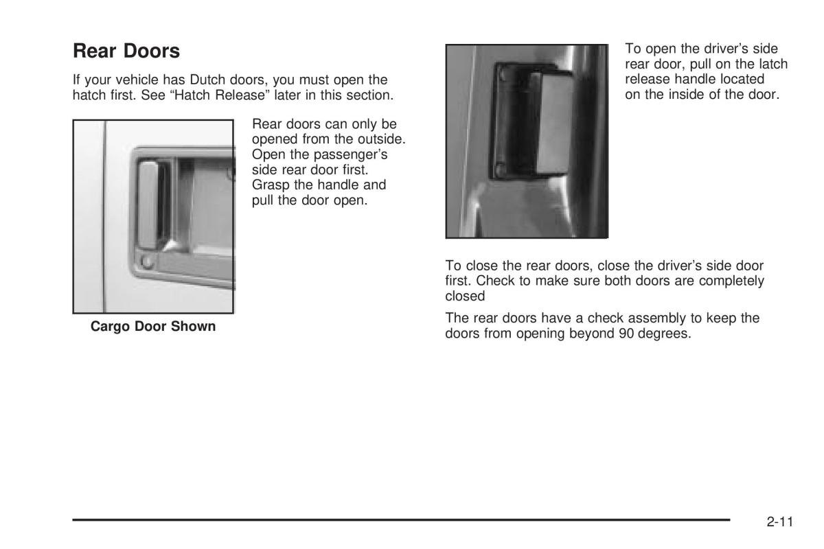 Chevrolet Astro II 2 owners manual / page 89