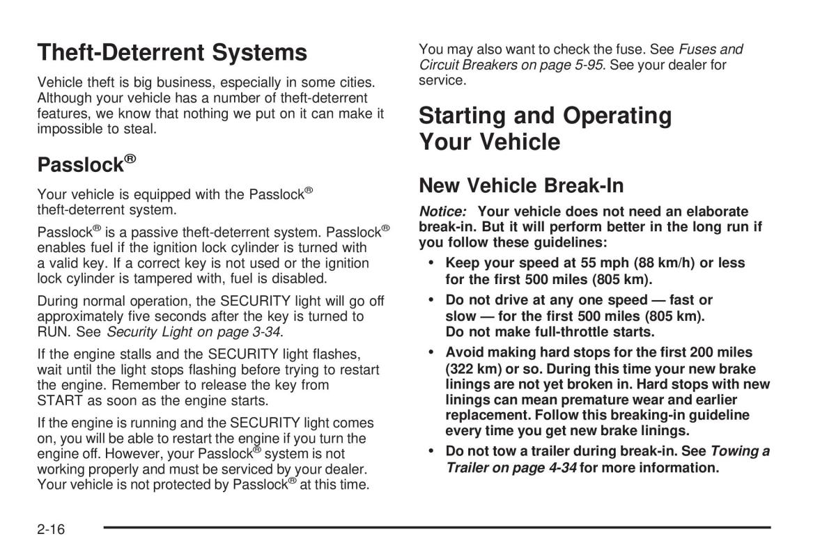 Chevrolet Astro II 2 owners manual / page 94