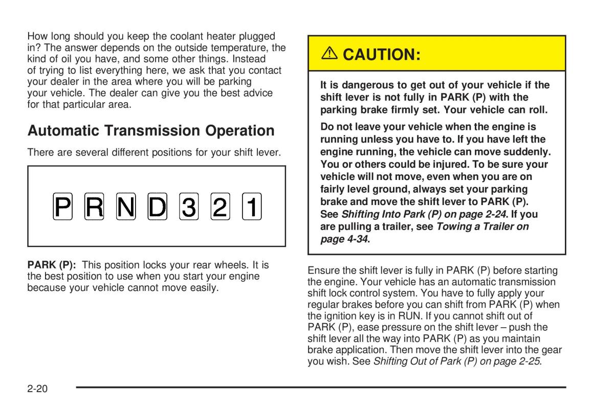 Chevrolet Astro II 2 owners manual / page 98