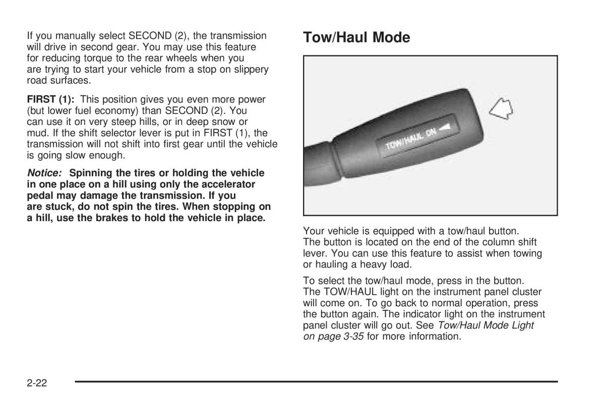 Chevrolet Astro II 2 owners manual / page 100