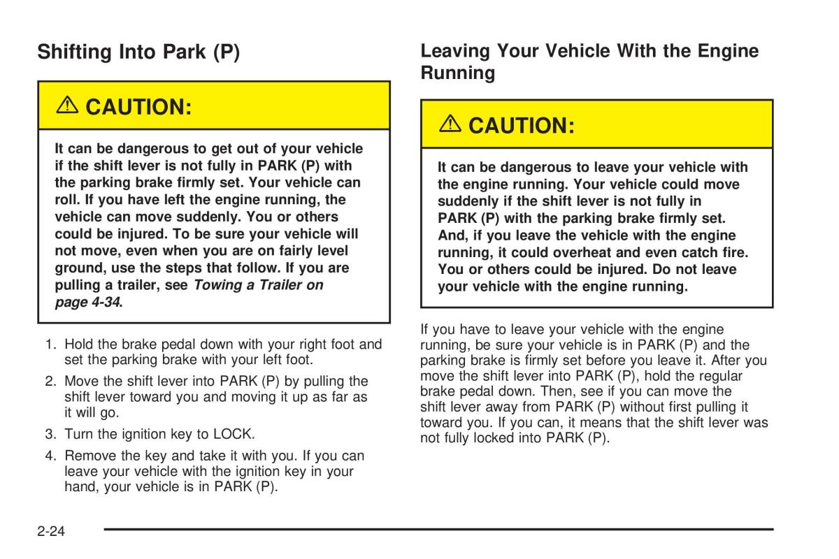 Chevrolet Astro II 2 owners manual / page 102