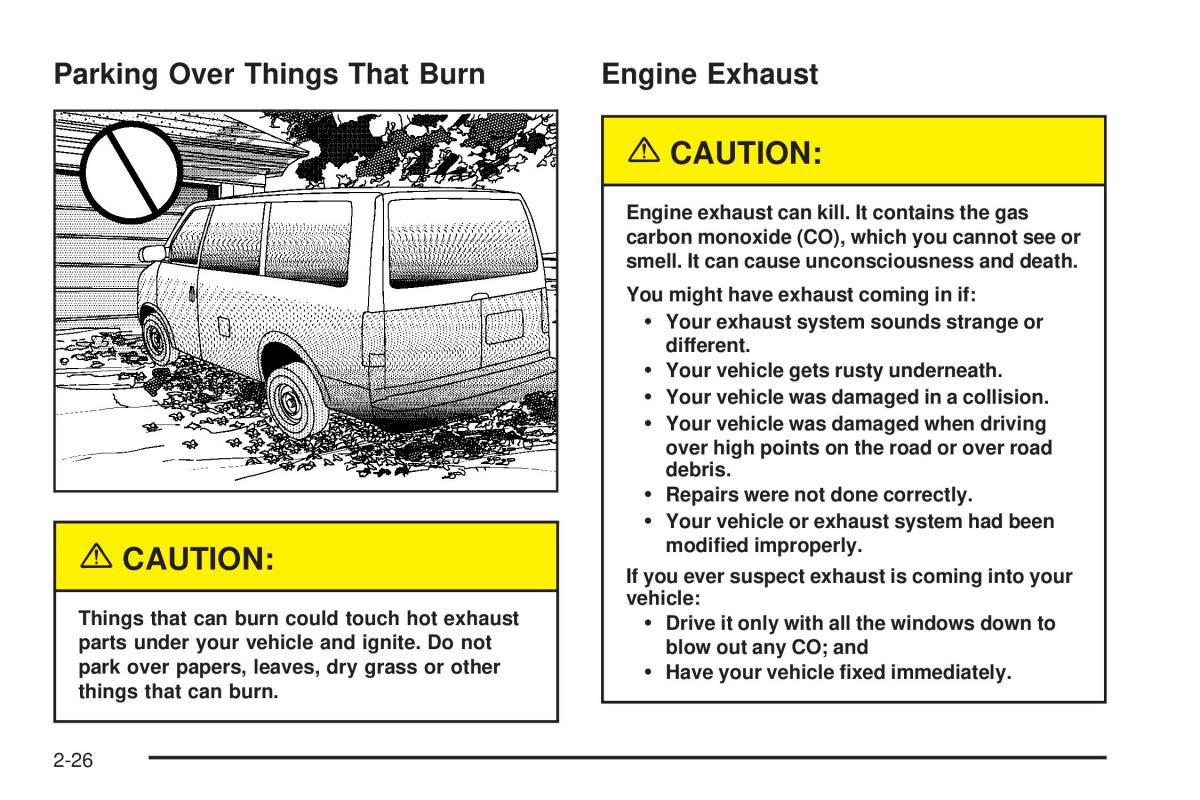 Chevrolet Astro II 2 owners manual / page 104