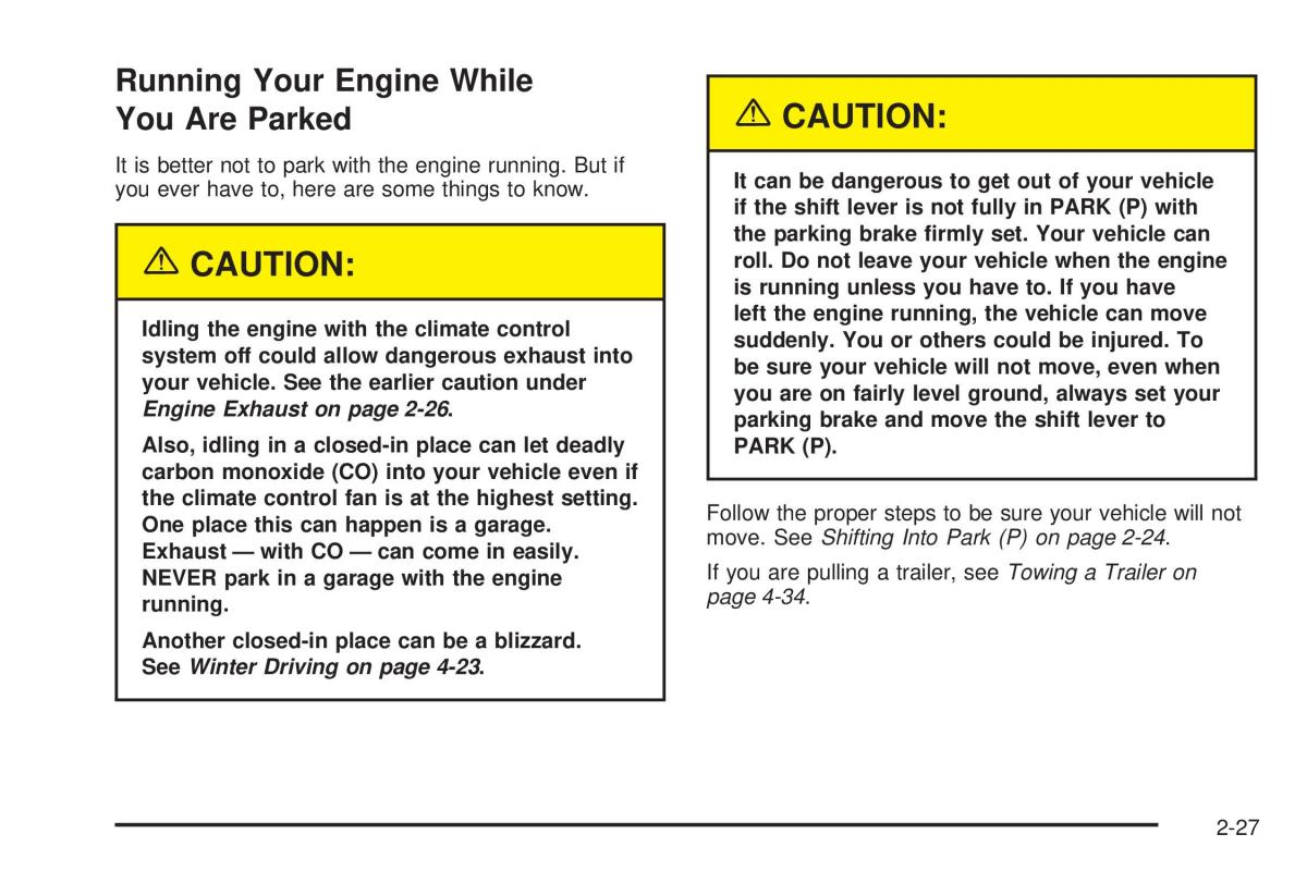 Chevrolet Astro II 2 owners manual / page 105