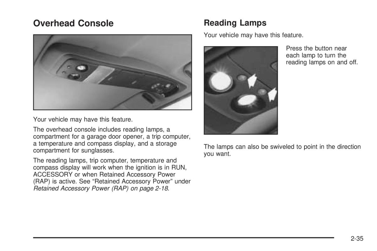 Chevrolet Astro II 2 owners manual / page 113