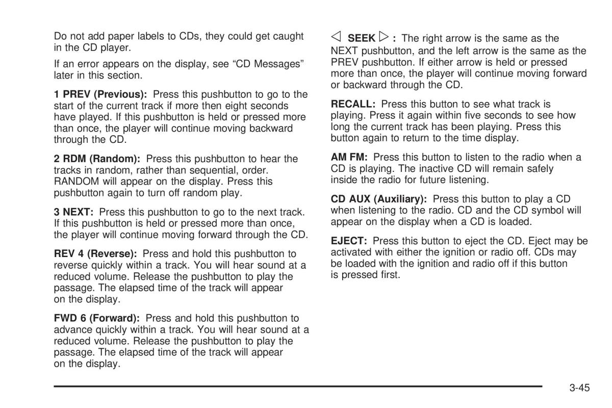 Chevrolet Astro II 2 owners manual / page 161