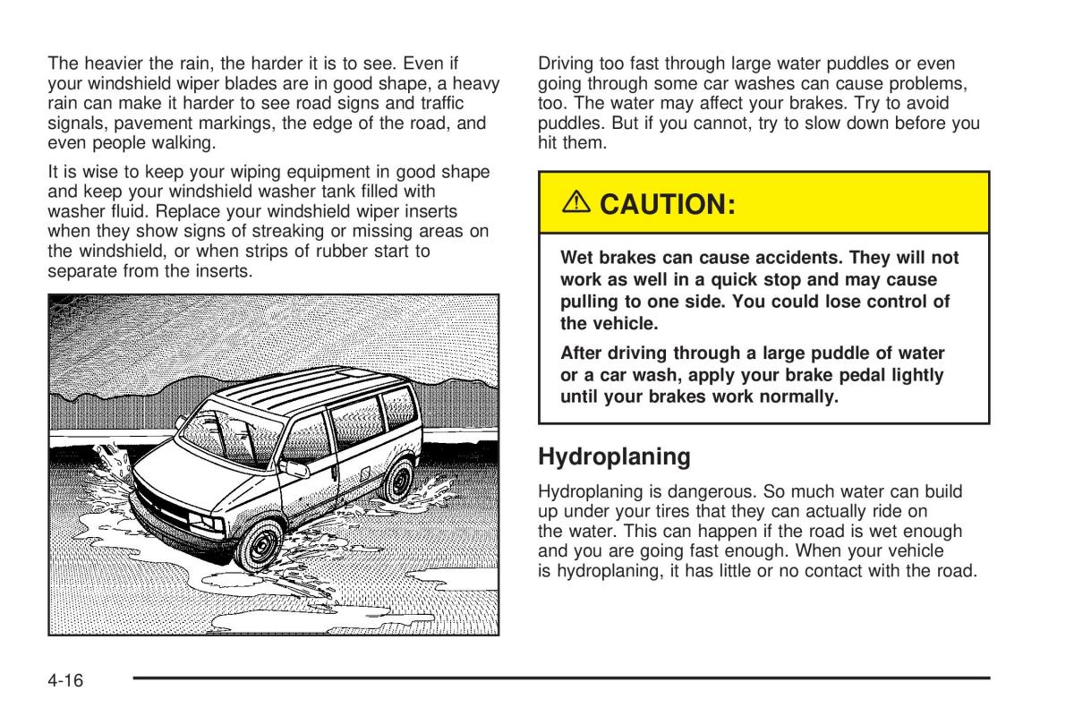 Chevrolet Astro II 2 owners manual / page 182