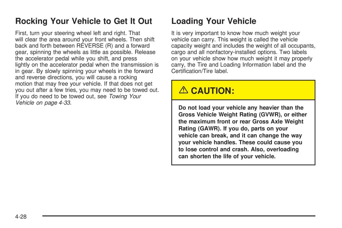 Chevrolet Astro II 2 owners manual / page 194