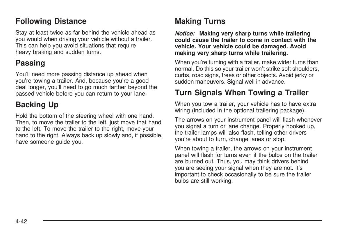 Chevrolet Astro II 2 owners manual / page 208