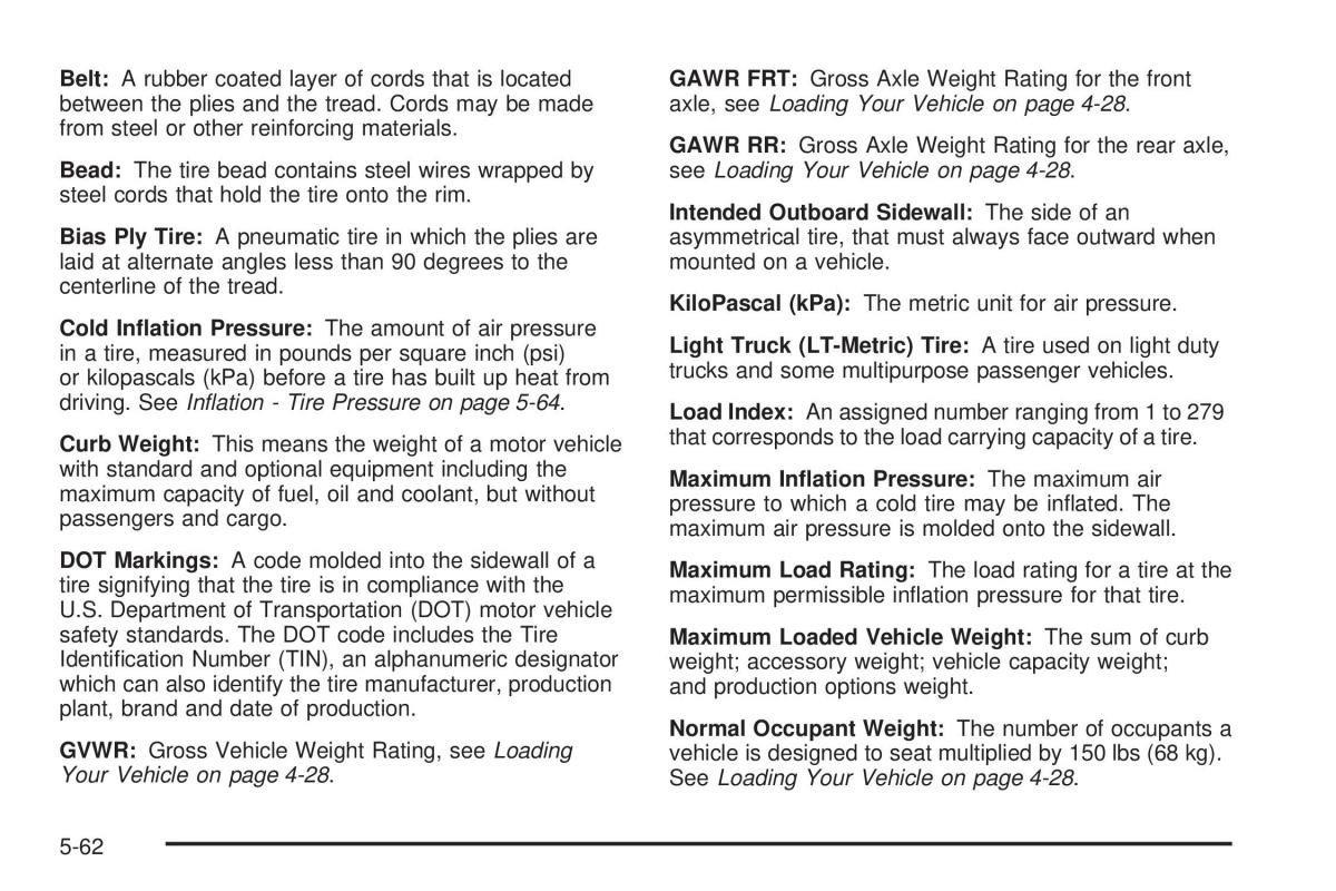 Chevrolet Astro II 2 owners manual / page 274