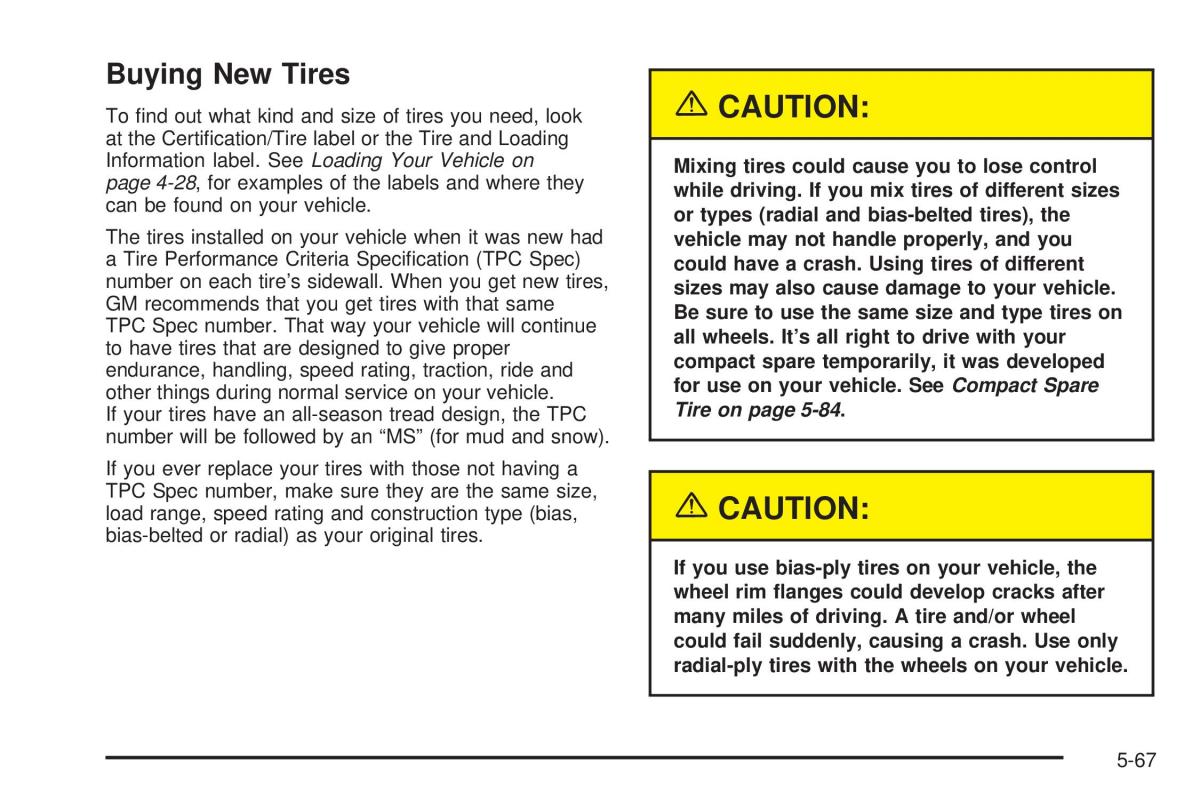 Chevrolet Astro II 2 owners manual / page 279