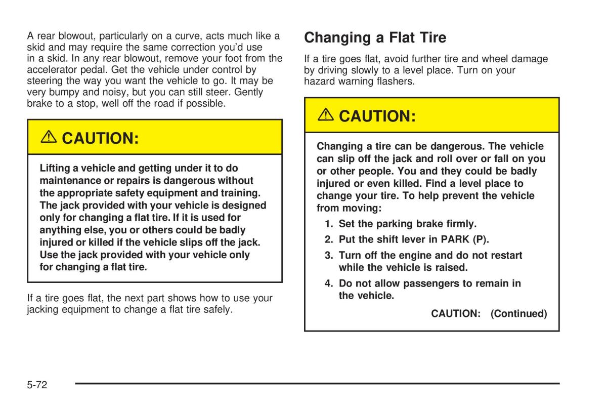 Chevrolet Astro II 2 owners manual / page 284