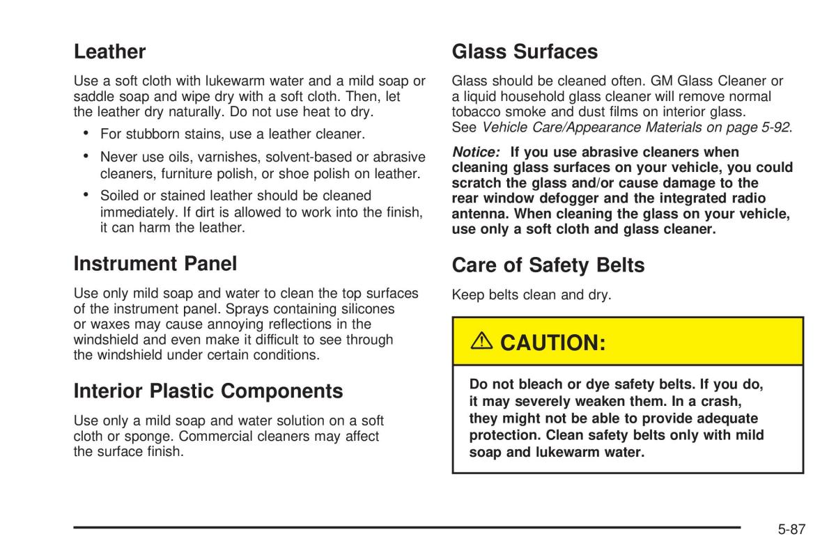 Chevrolet Astro II 2 owners manual / page 299