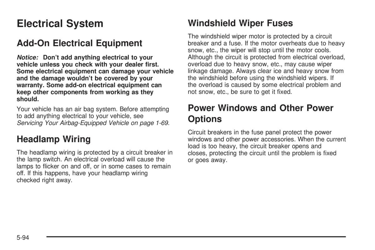 Chevrolet Astro II 2 owners manual / page 306