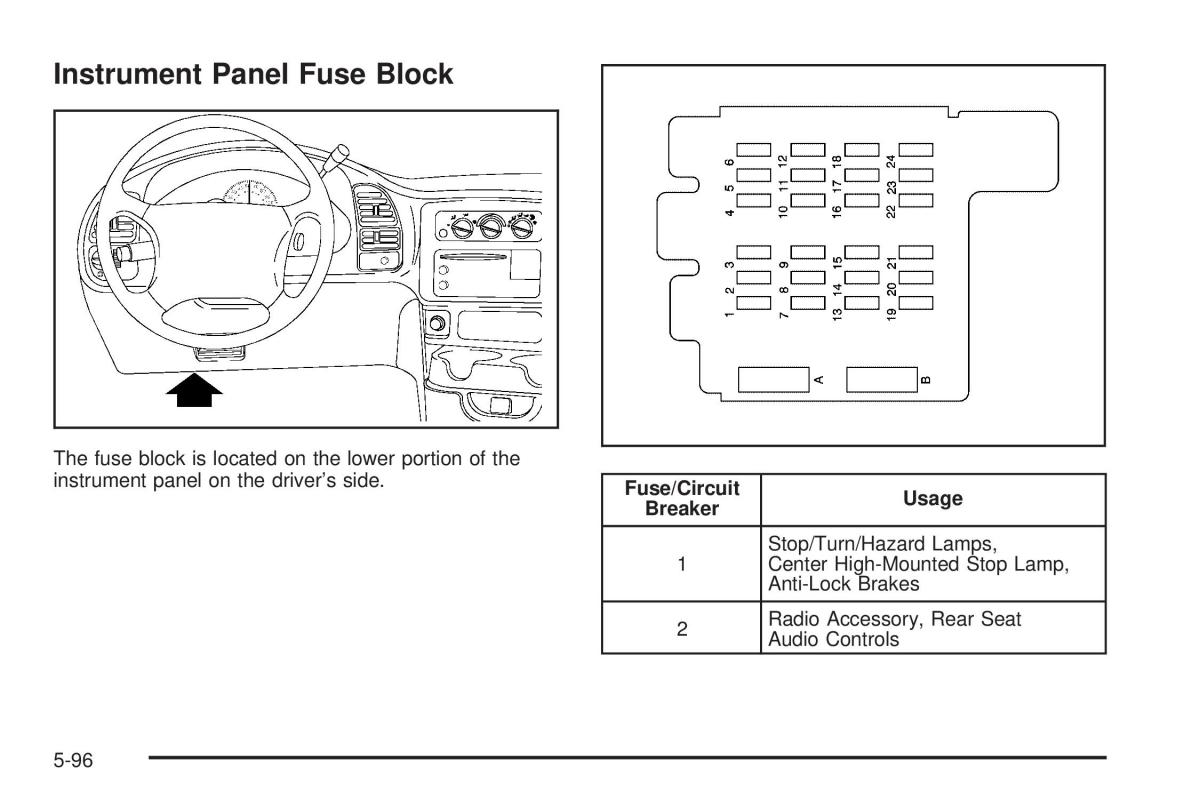 Chevrolet Astro II 2 owners manual / page 308