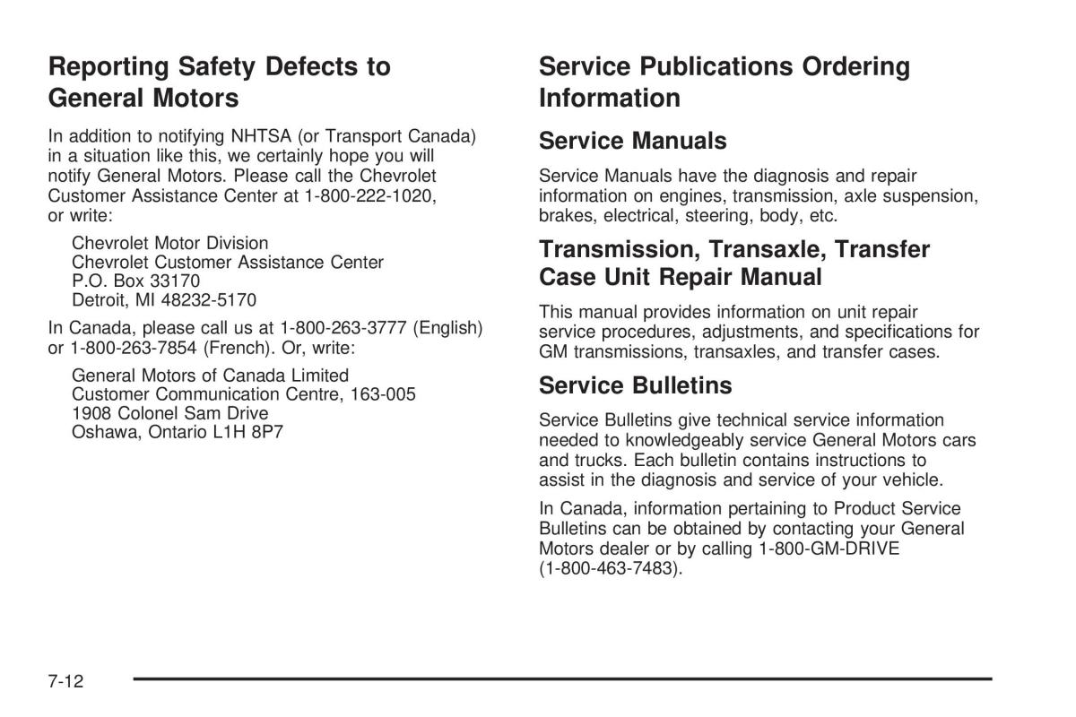 Chevrolet Astro II 2 owners manual / page 360