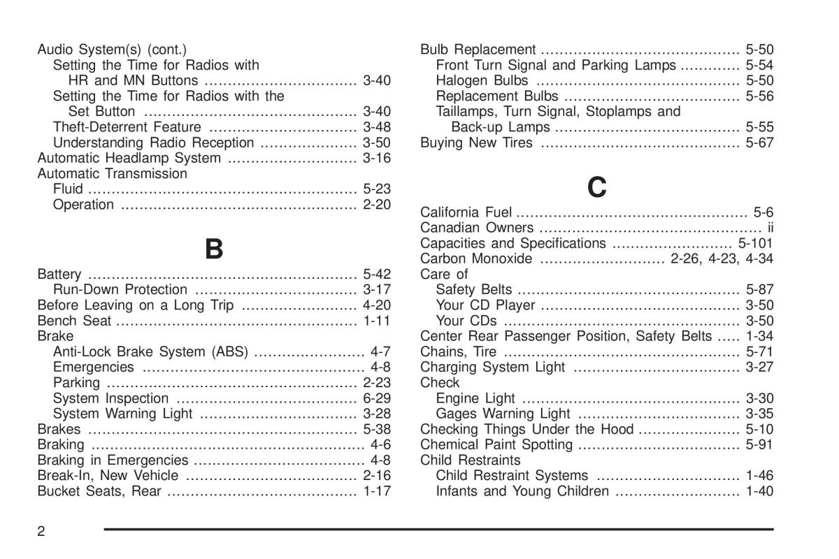 Chevrolet Astro II 2 owners manual / page 364