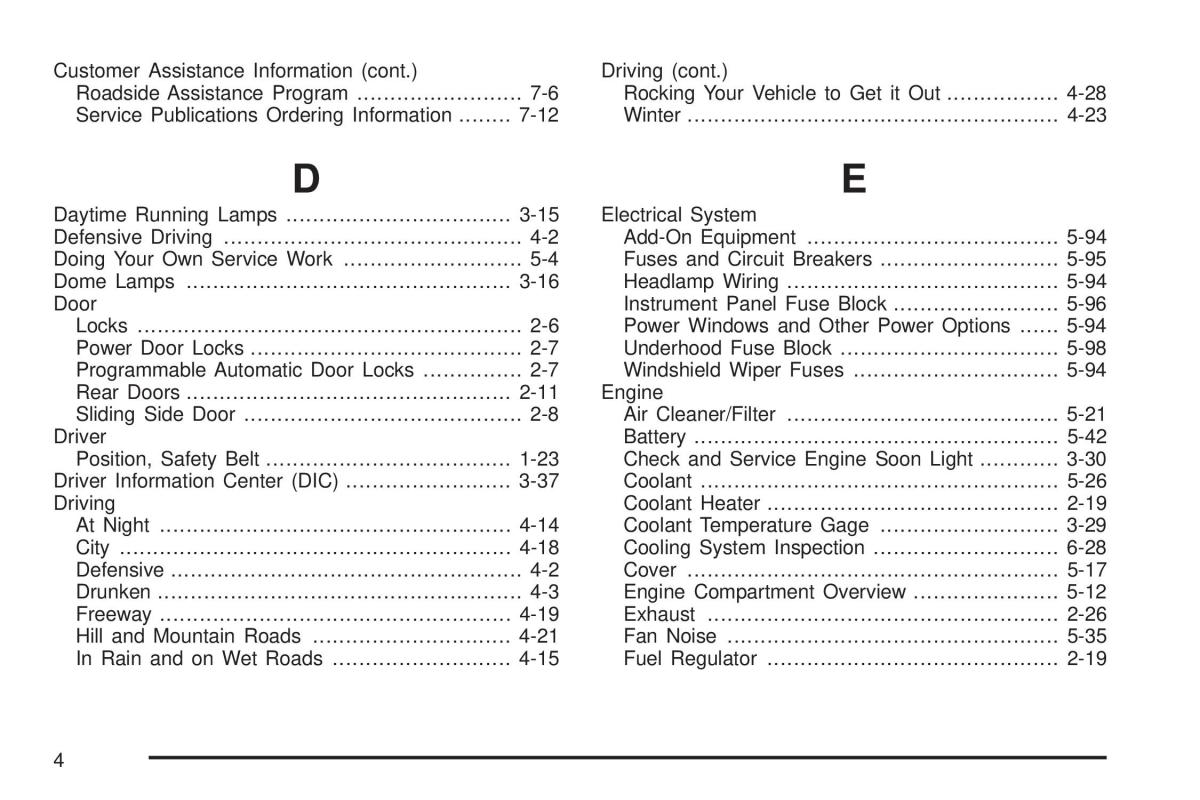 Chevrolet Astro II 2 owners manual / page 366