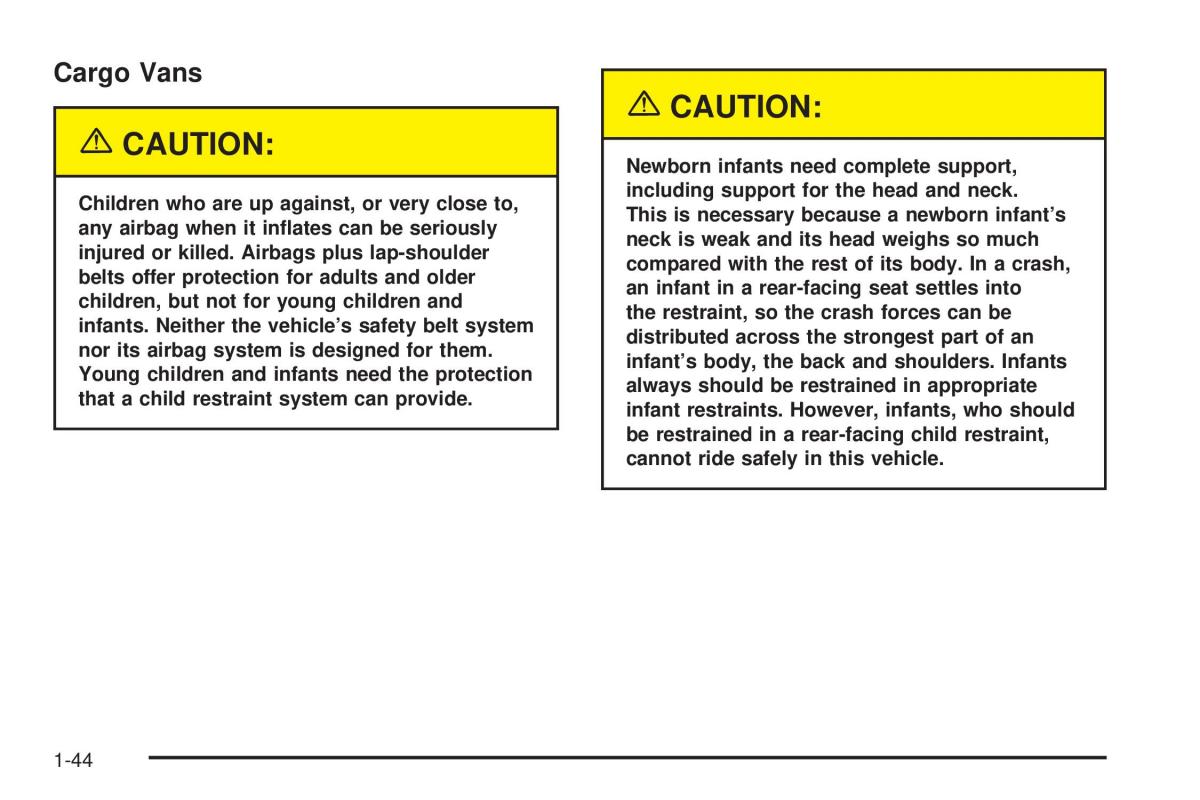 Chevrolet Astro II 2 owners manual / page 50