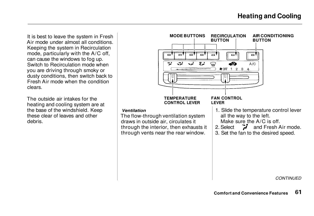 manual  Honda Civic VI 6 Hatchback owners manual / page 57