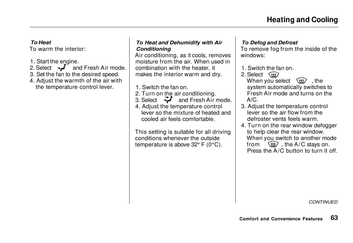 manual  Honda Civic VI 6 Hatchback owners manual / page 59