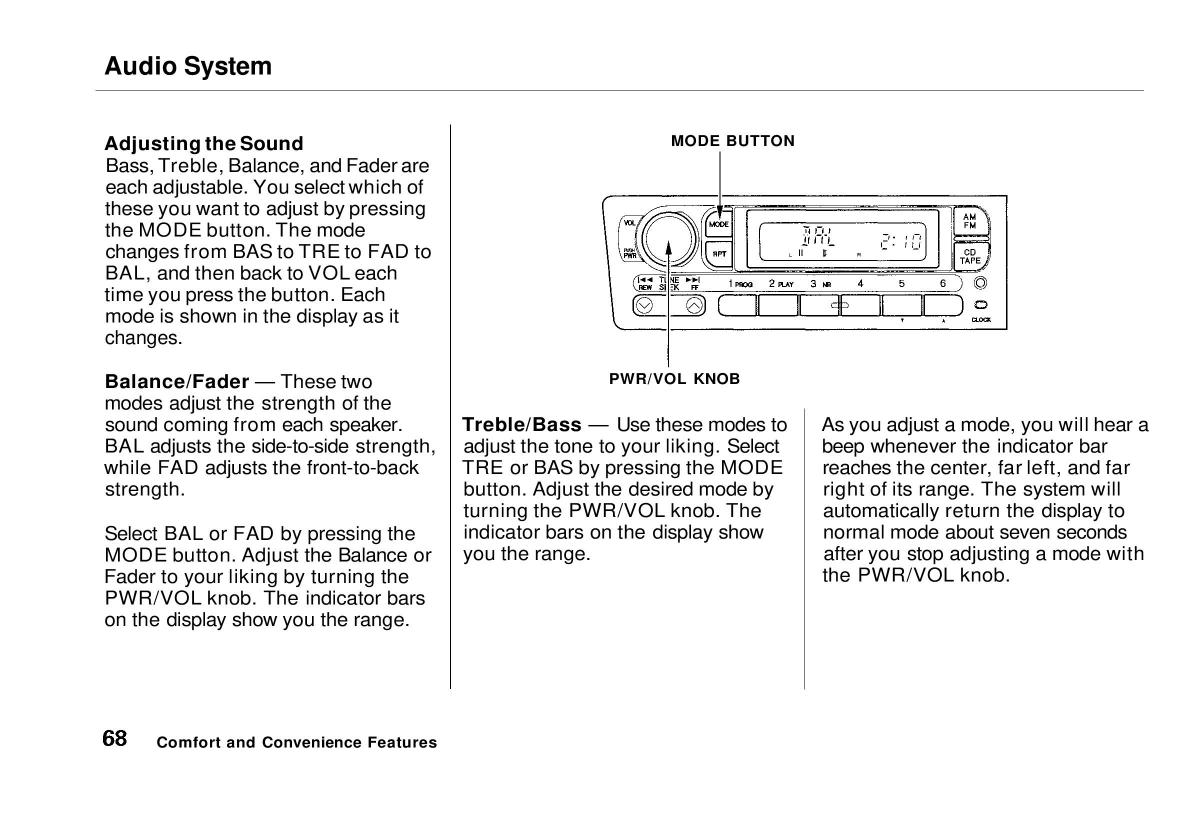 manual  Honda Civic VI 6 Hatchback owners manual / page 64