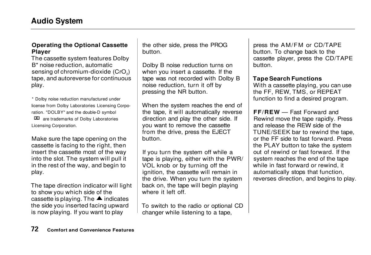 manual  Honda Civic VI 6 Hatchback owners manual / page 68