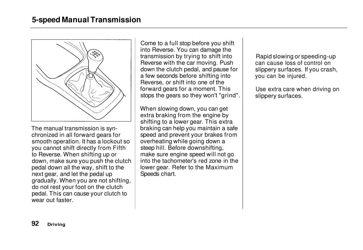 manual  Honda Civic VI 6 Hatchback owners manual / page 88