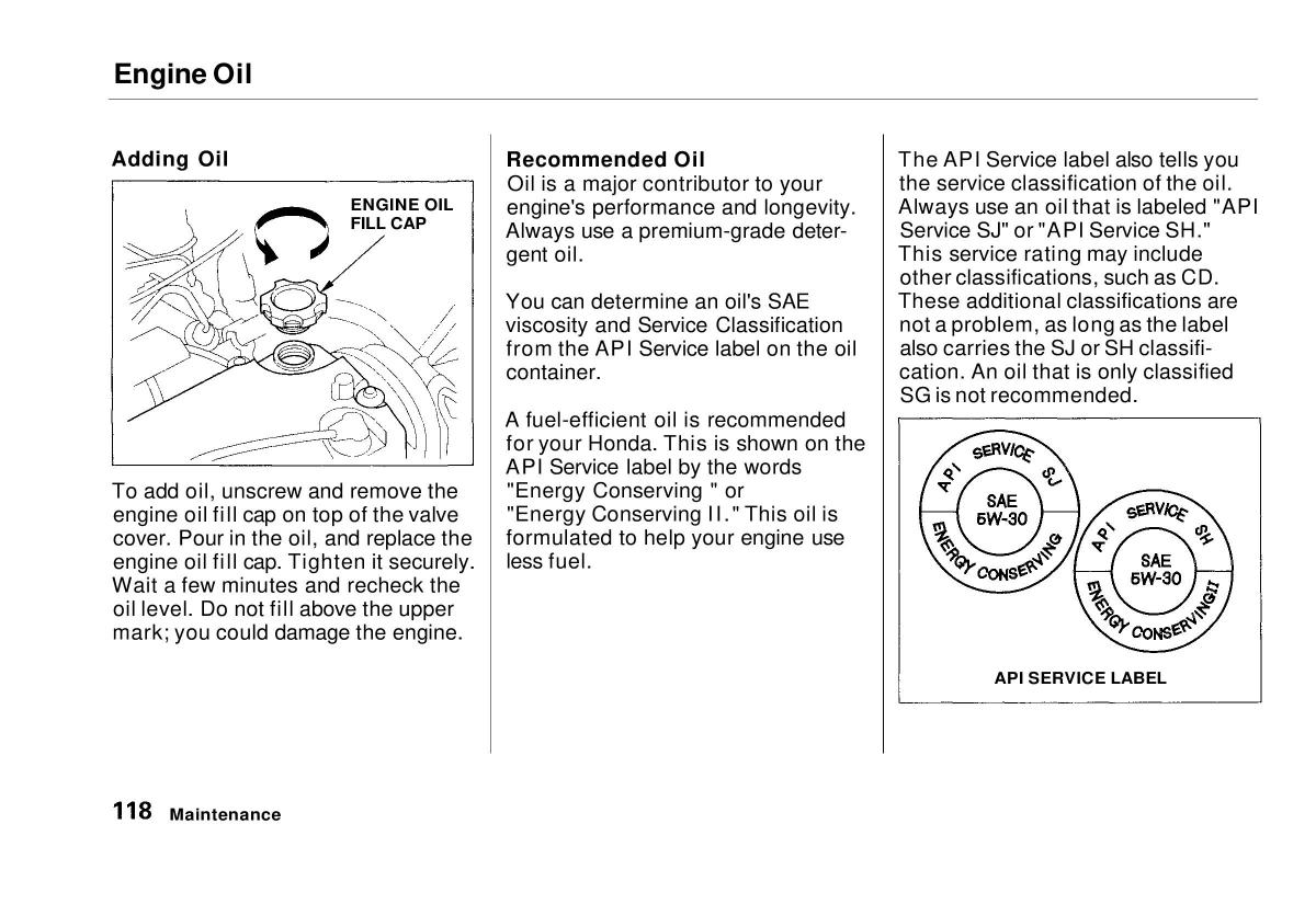 manual  Honda Civic VI 6 Hatchback owners manual / page 113