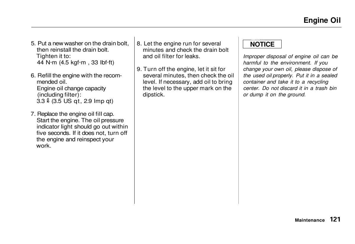 manual  Honda Civic VI 6 Hatchback owners manual / page 116