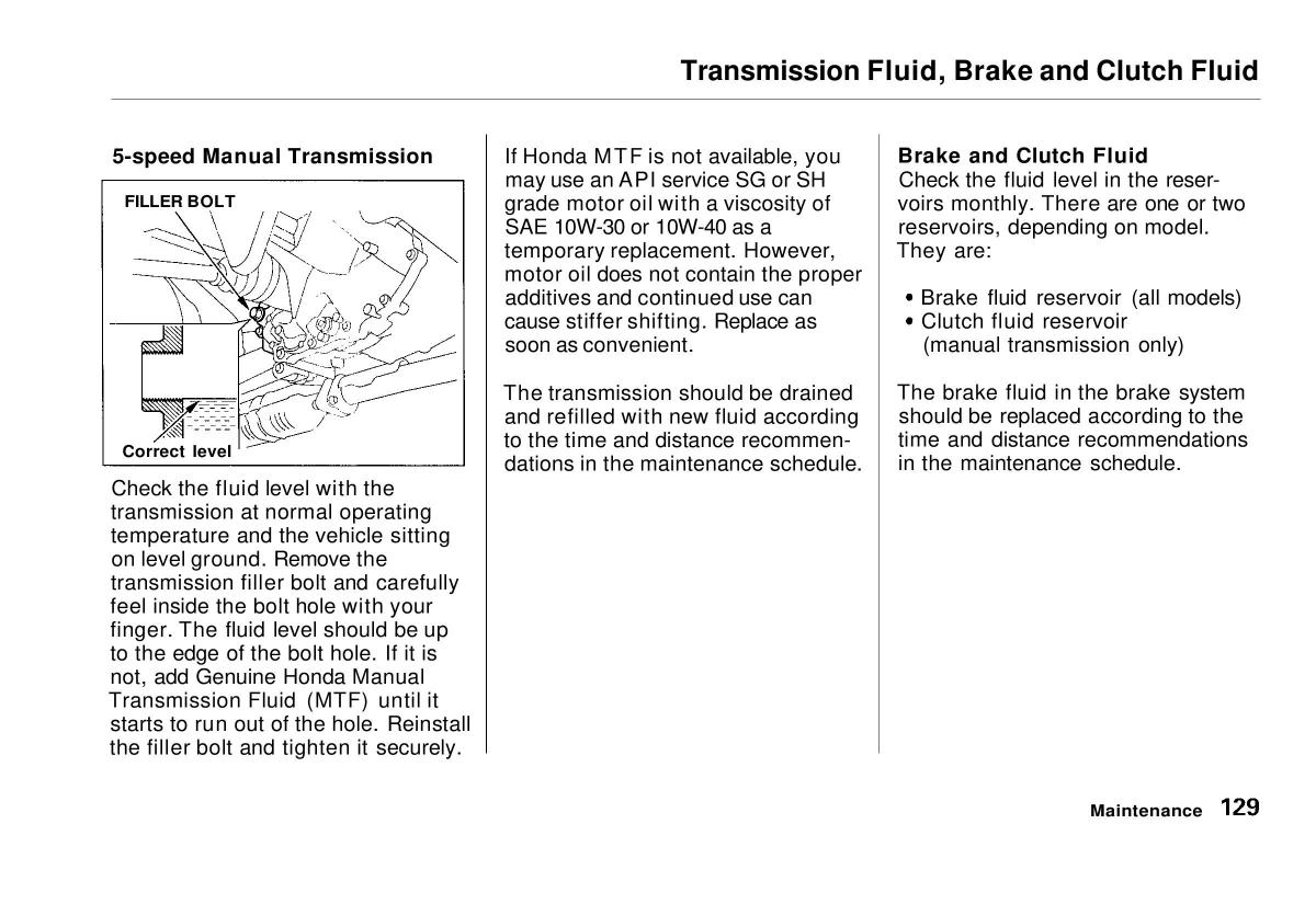 manual  Honda Civic VI 6 Hatchback owners manual / page 124