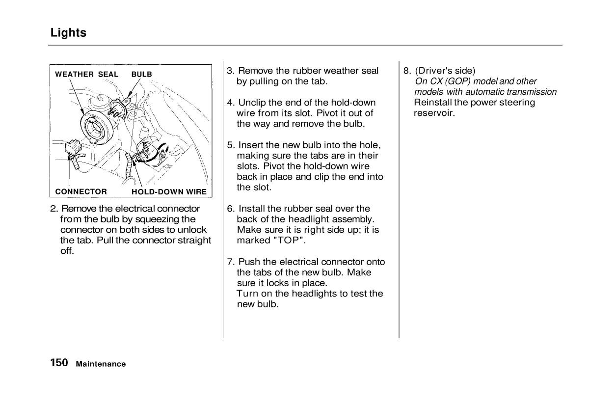 manual  Honda Civic VI 6 Hatchback owners manual / page 145