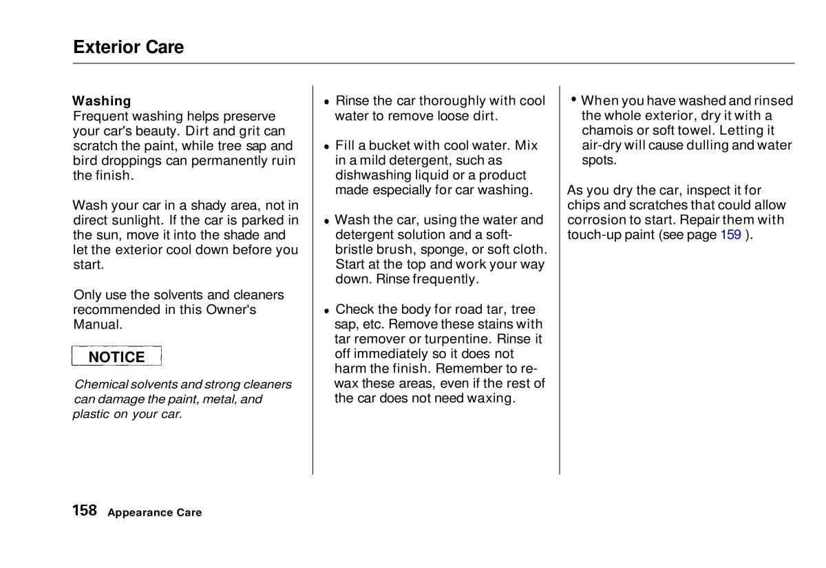 manual  Honda Civic VI 6 Hatchback owners manual / page 153