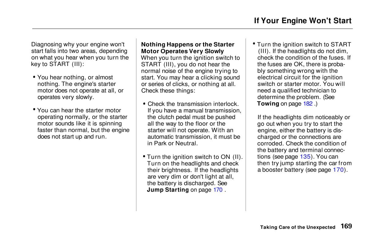 manual  Honda Civic VI 6 Hatchback owners manual / page 164