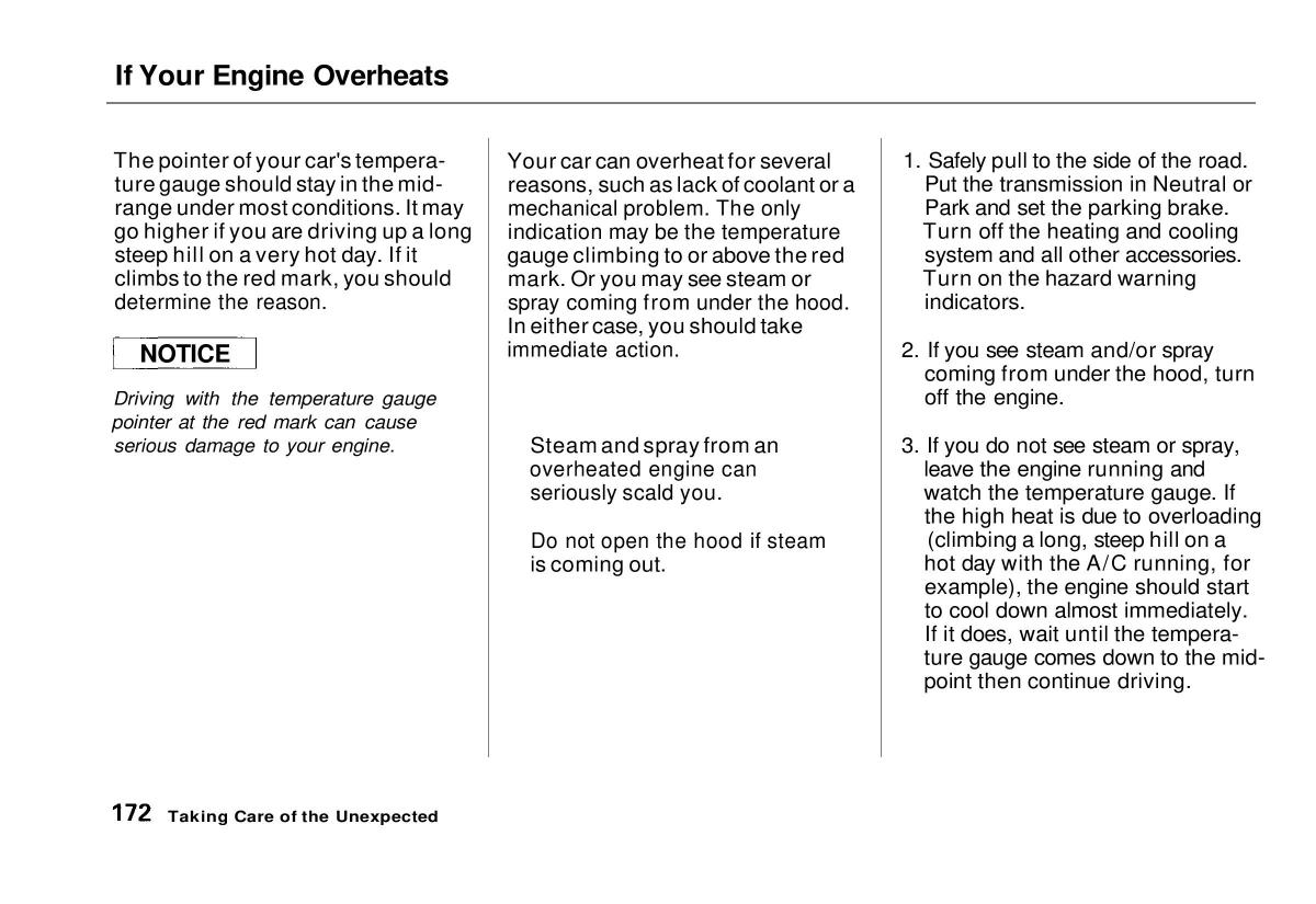 manual  Honda Civic VI 6 Hatchback owners manual / page 167