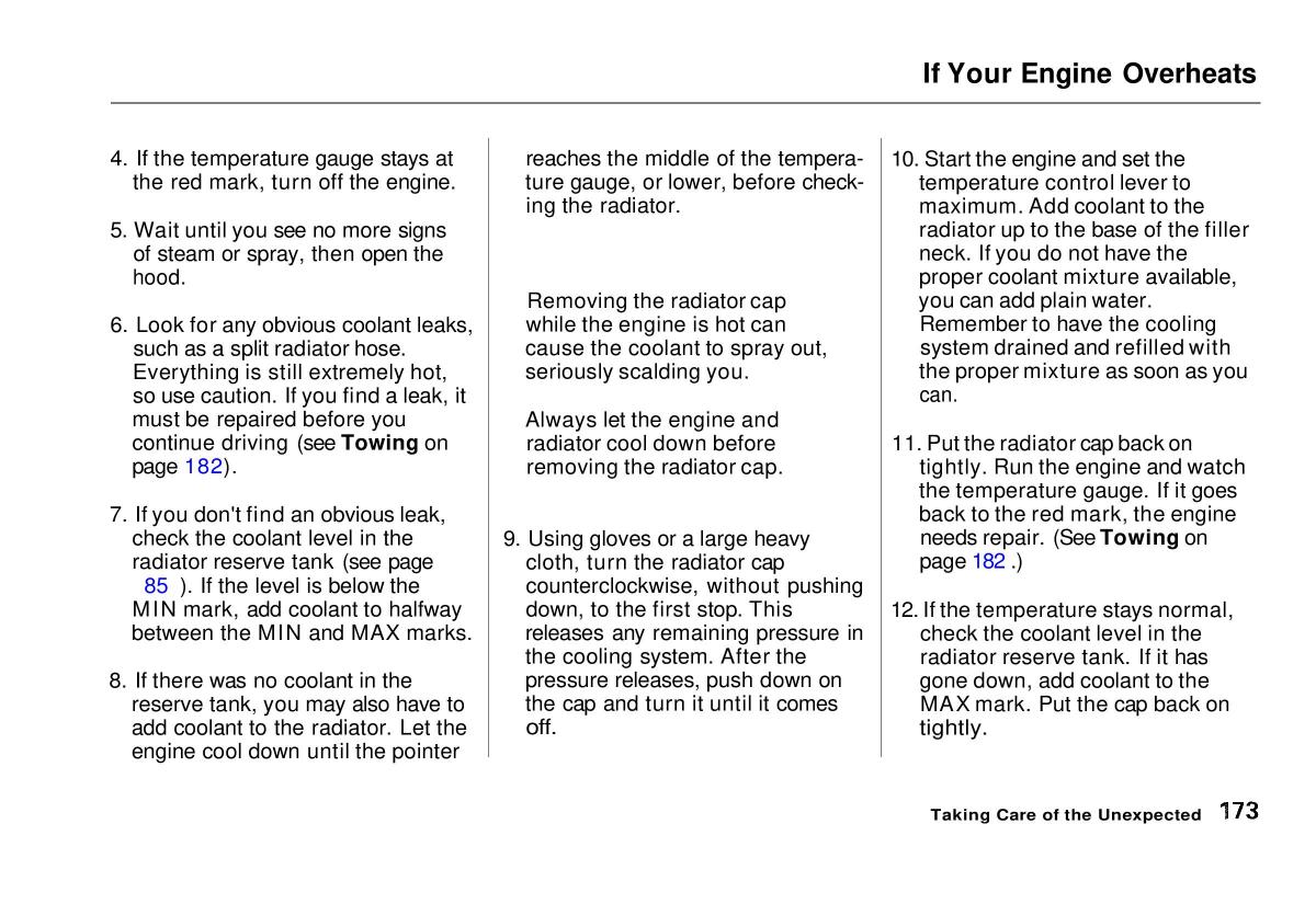 manual  Honda Civic VI 6 Hatchback owners manual / page 168