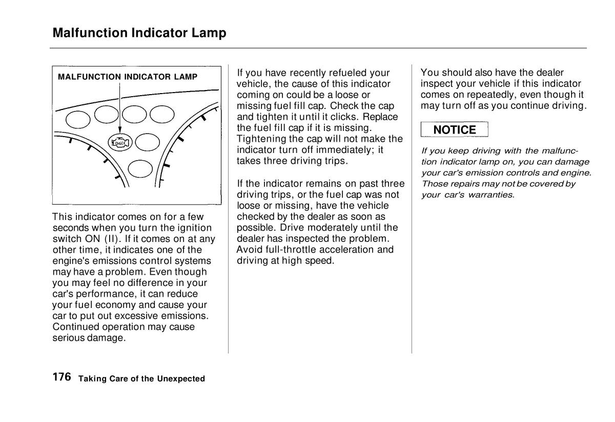 Honda Civic VI 6 Hatchback owners manual / page 171